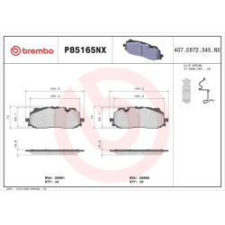 stabdžių trinkelių rinkinys, diskinis stabdys XTRA LINE - Ceramic
                                BREMBO                  