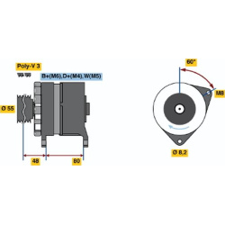 kintamosios srovės generatorius
                                BOSCH                                0986036191, BOSCH, 0986