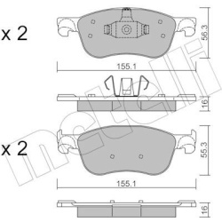 stabdžių trinkelių rinkinys, diskinis stabdys
                                METELLI                                     