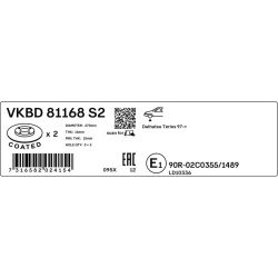 stabdžių diskas (1vnt)
                                SKF                                VKBD 81168 S2, SKF, VKBD 81168 S2