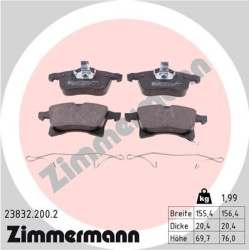 stabdžių trinkelių rinkinys, diskinis stabdys
                                ZIMMERMANN                                23