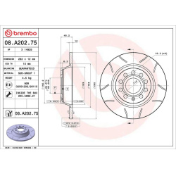 stabdžių diskas (1vnt) XTRA LINE - Max
                                BREMBO                                08.A202.75, BR