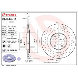 stabdžių diskas (1vnt) XTRA LINE - Xtra
                                BREMBO                                09.B969.1X, B