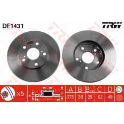 stabdžių diskas (1vnt)
                                TRW                                                DF1431, TRW, DF14