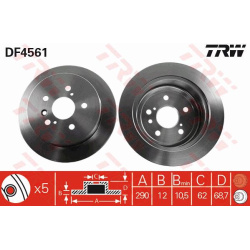 stabdžių diskas (1vnt)
                                TRW                                                DF4561, TRW, DF45