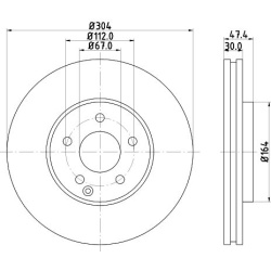 stabdžių diskas (1vnt) PRO High Carbon
                                HELLA                                8DD 355 128-641