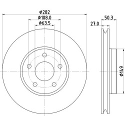 stabdžių diskas (1vnt) PRO High Carbon
                                HELLA                                8DD 355 132-021