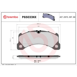 stabdžių trinkelių rinkinys, diskinis stabdys XTRA LINE - Ceramic
                                BREMBO                  