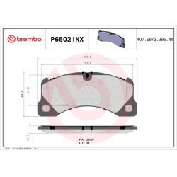 stabdžių trinkelių rinkinys, diskinis stabdys XTRA LINE - Ceramic
                                BREMBO                  