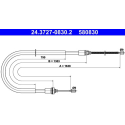 trosas, stovėjimo stabdys
                                ATE                                24.3727-0830.2, ATE, 24.3727-08