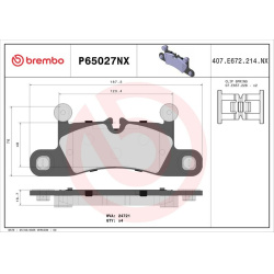 stabdžių trinkelių rinkinys, diskinis stabdys XTRA LINE - Ceramic
                                BREMBO                  
