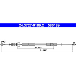 trosas, stovėjimo stabdys
                                ATE                                24.3727-0189.2, ATE, 243727-018