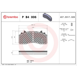 Stabdžių trinkelių rinkinys, diskinis stabdys PRIME LINE
                                BREMBO                           