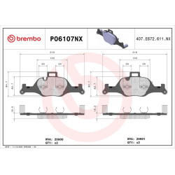 stabdžių trinkelių rinkinys, diskinis stabdys XTRA LINE - Ceramic
                                BREMBO                  