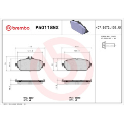 stabdžių trinkelių rinkinys, diskinis stabdys XTRA LINE - Ceramic
                                BREMBO                  