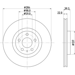 stabdžių diskas (1vnt) PRO
                                HELLA                                8DD 355 105-491, Nenurodyta