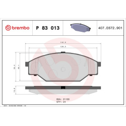 stabdžių trinkelių rinkinys, diskinis stabdys PRIME LINE
                                BREMBO                           