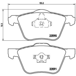 stabdžių trinkelių rinkinys, diskinis stabdys PRIME LINE
                                BREMBO                           