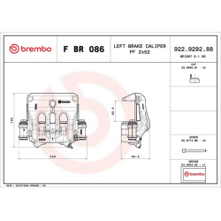stabdžių apkaba PRIME LINE
                                BREMBO                                F BR 086, BREMBO, FBR086, 