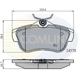 Stabdžių kaladėlės galinės
                                COMLINE                                                CBP016