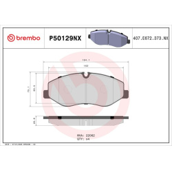 stabdžių trinkelių rinkinys, diskinis stabdys XTRA LINE - Ceramic
                                BREMBO                  