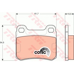 stabdžių trinkelių rinkinys, diskinis stabdys COTEC
                                TRW                                   