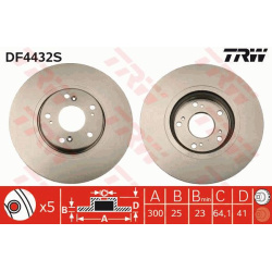 stabdžių diskas (1vnt) TRW SINGLE
                                                DF4432S, TRW, DF4432S, auto detalė