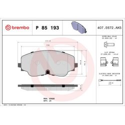 stabdžių trinkelių rinkinys, diskinis stabdys PRIME LINE
                                BREMBO                           
