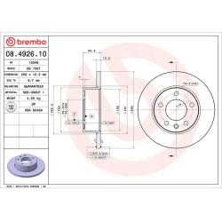 Stabdžių diskas PRIME LINE
                                BREMBO                                                08.4926.10