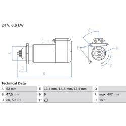 Starteris
                                BOSCH                                0986016520, BOSCH, 0986016520, auto detalė