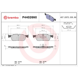 stabdžių trinkelių rinkinys, diskinis stabdys XTRA LINE - Ceramic
                                BREMBO                  