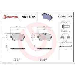 stabdžių trinkelių rinkinys, diskinis stabdys XTRA LINE - Ceramic
                                BREMBO                  