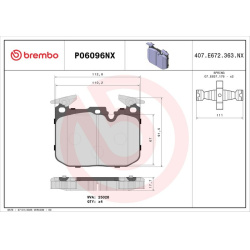 stabdžių trinkelių rinkinys, diskinis stabdys XTRA LINE - Ceramic
                                BREMBO                  
