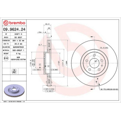 stabdžių diskas (1vnt) PRIME LINE
                                BREMBO                                09.9624.24, BREMBO,