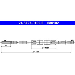 trosas, stovėjimo stabdys
                                ATE                                24.3727-0102.2, ATE, 243727-010