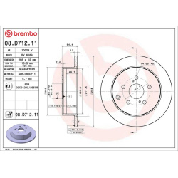 stabdžių diskas (1vnt) PRIME LINE - UV Coated
                                BREMBO                                08.D712