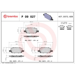 stabdžių trinkelių rinkinys, diskinis stabdys PRIME LINE
                                BREMBO                           