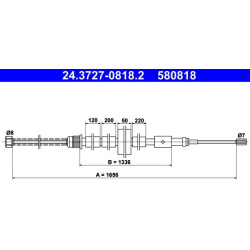 trosas, stovėjimo stabdys
                                ATE                                24.3727-0818.2, ATE, 24.3727-08