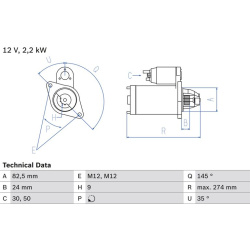 Starteris
                                BOSCH                                0986018250, BOSCH, 0986018250, auto detalė