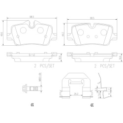 stabdžių trinkelių rinkinys, diskinis stabdys XTRA LINE - Ceramic
                                BREMBO                  