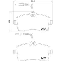 stabdžių trinkelių rinkinys, diskinis stabdys PRIME LINE
                                BREMBO                           