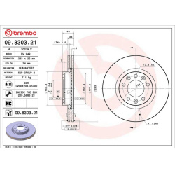 stabdžių diskas (1vnt) PRIME LINE - UV Coated
                                BREMBO                                09.8303