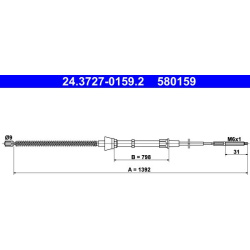 trosas, stovėjimo stabdys
                                ATE                                24.3727-0159.2, ATE, 24.3727-01