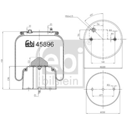 pneumatinė oro pagalvė
                                FEBI BILSTEIN                                                45896, 