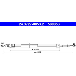 trosas, stovėjimo stabdys
                                ATE                                24.3727-0853.2, ATE, 24.3727-08