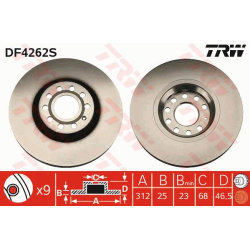 stabdžių diskas (1vnt) TRW SINGLE
                                                DF4262S, TRW, DF4262S, auto detalė