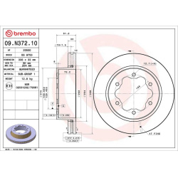 stabdžių diskas (1vnt) PRIME LINE
                                BREMBO                                09.N372.10, BREMBO,
