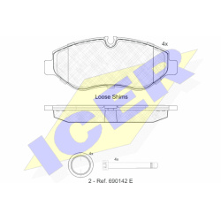 Stabdžių kaladėlės priekinės
                                ICER                                141786, ICER, 141786, a