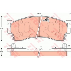 stabdžių trinkelių rinkinys, diskinis stabdys COTEC
                                TRW                                   