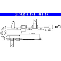 trosas, stovėjimo stabdys
ATE 24.3727-3123.2,